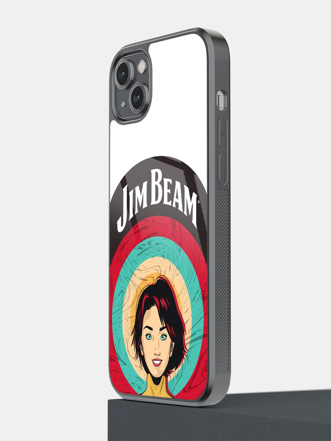 

macmerise Jim Beam Character Design iPhone 14 Plus Glass Glass Case, White