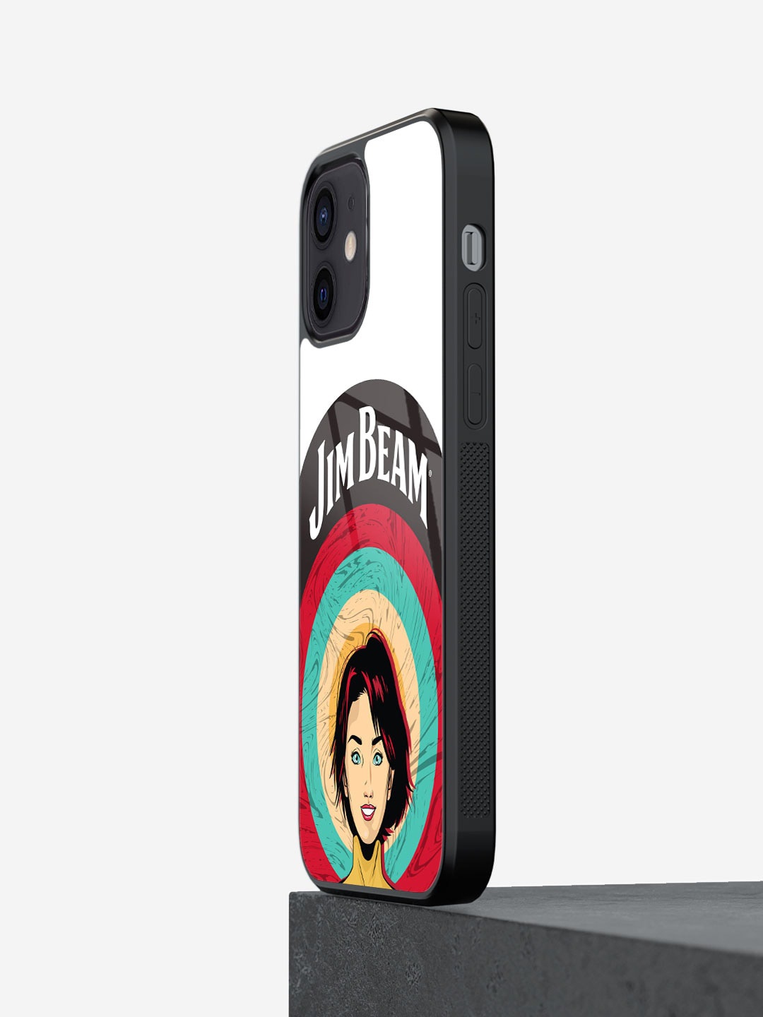 

macmerise Jim Beam Character Design iPhone 12 Mini Glass Glass Case, White