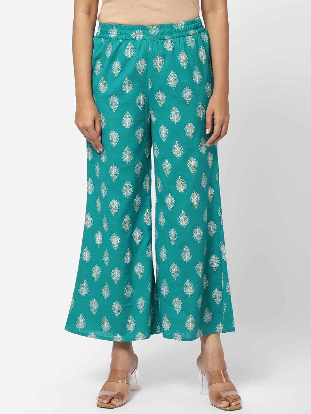 

R&B Women Floral Printed Trousers, Blue