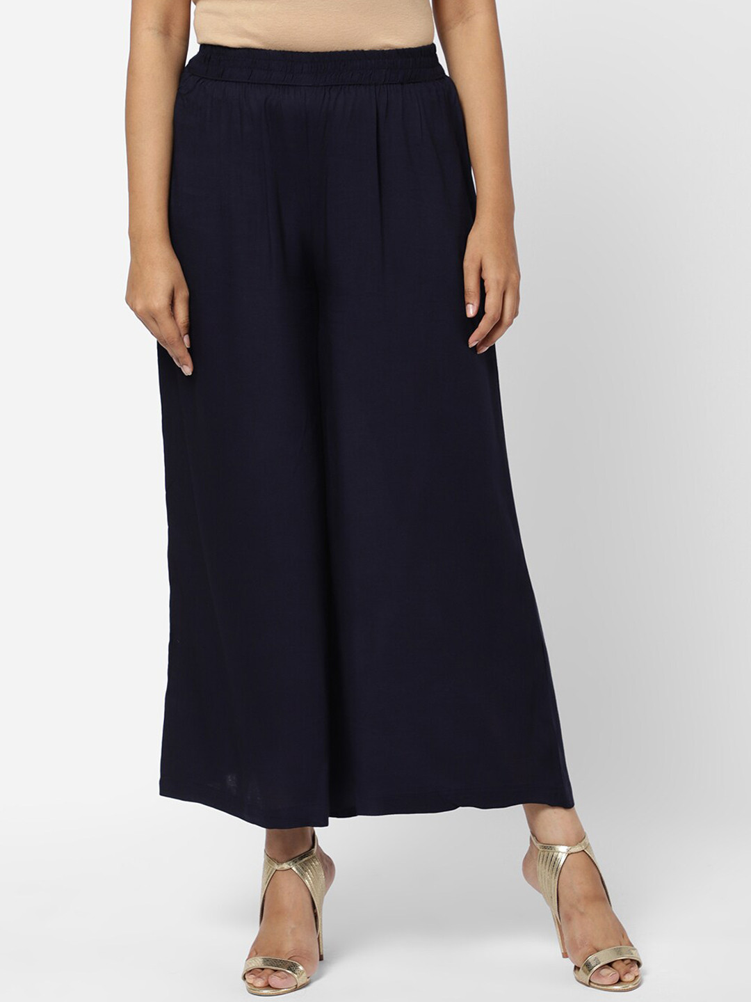 

R&B Women Pleated Culottes Trousers, Blue
