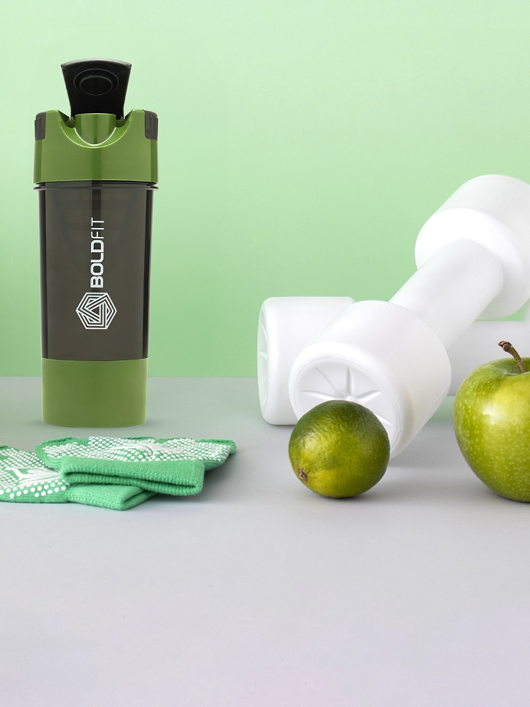 

BOLDFIT Cyclone Black & Green Gym Shaker Bottle 500ml