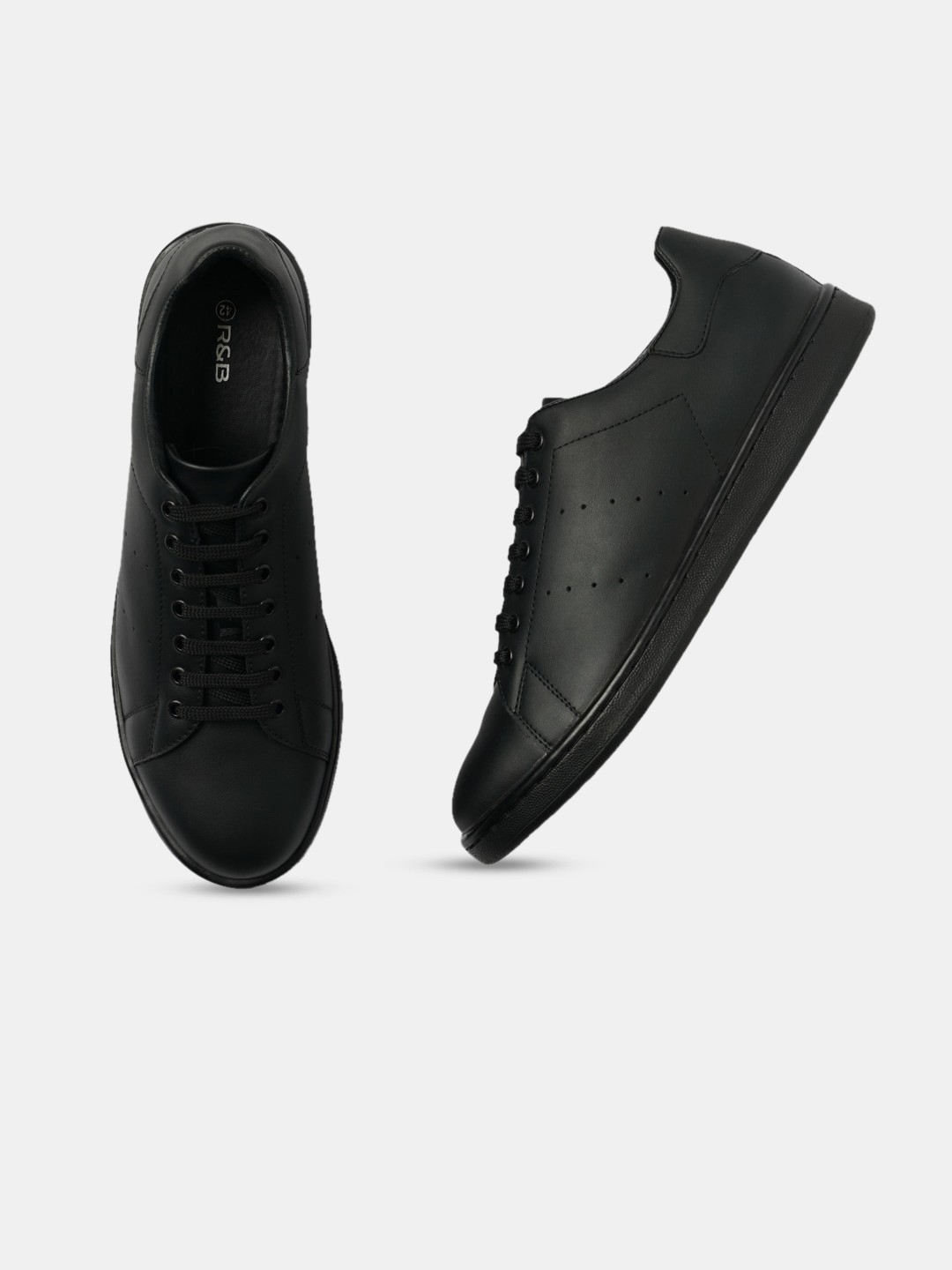 

R&B Men Perforation Sneakers, Black