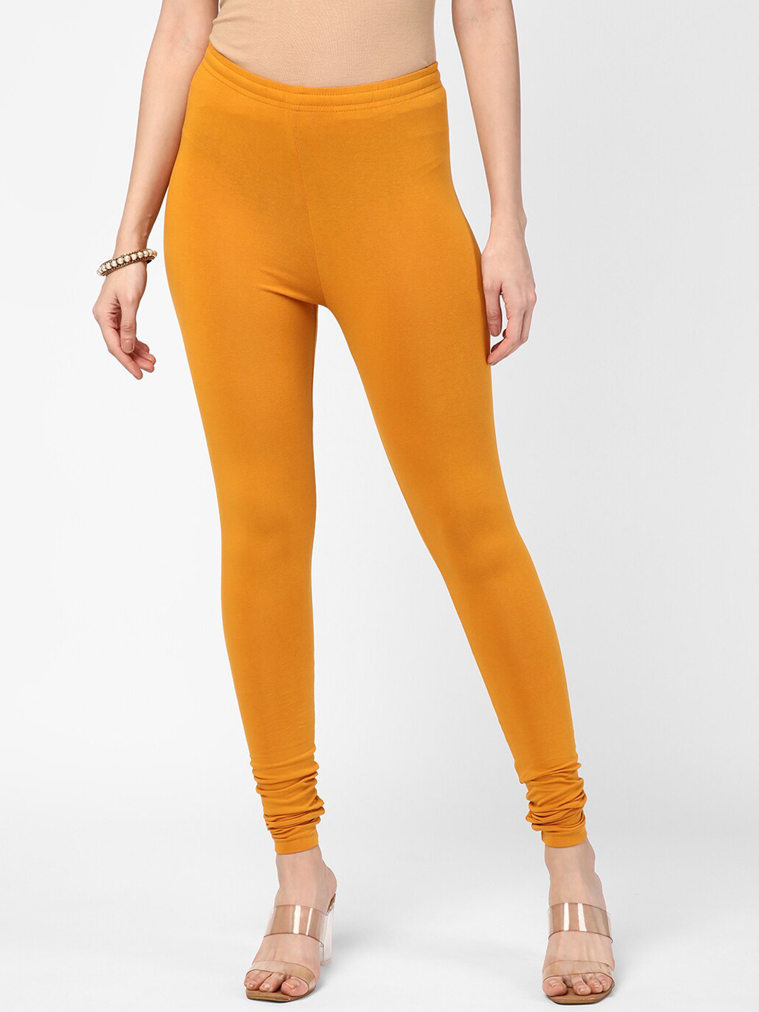 

R&B Cotton Churidar Length Leggings, Yellow