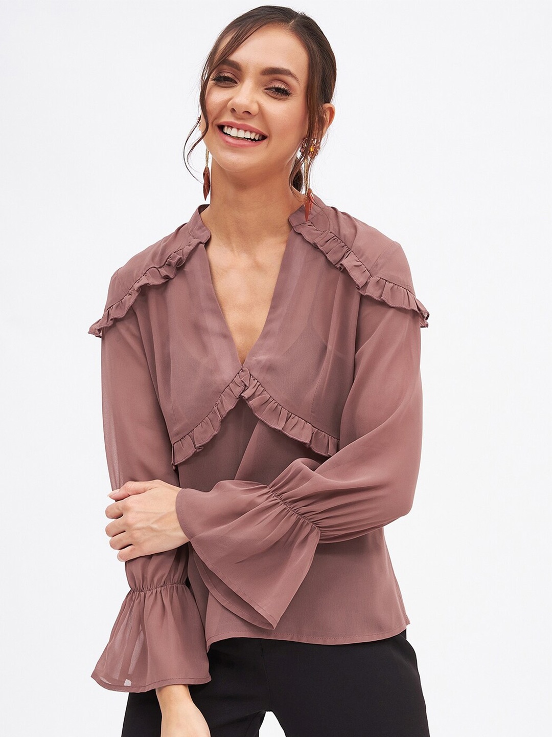

Kibo Georgette Top, Taupe