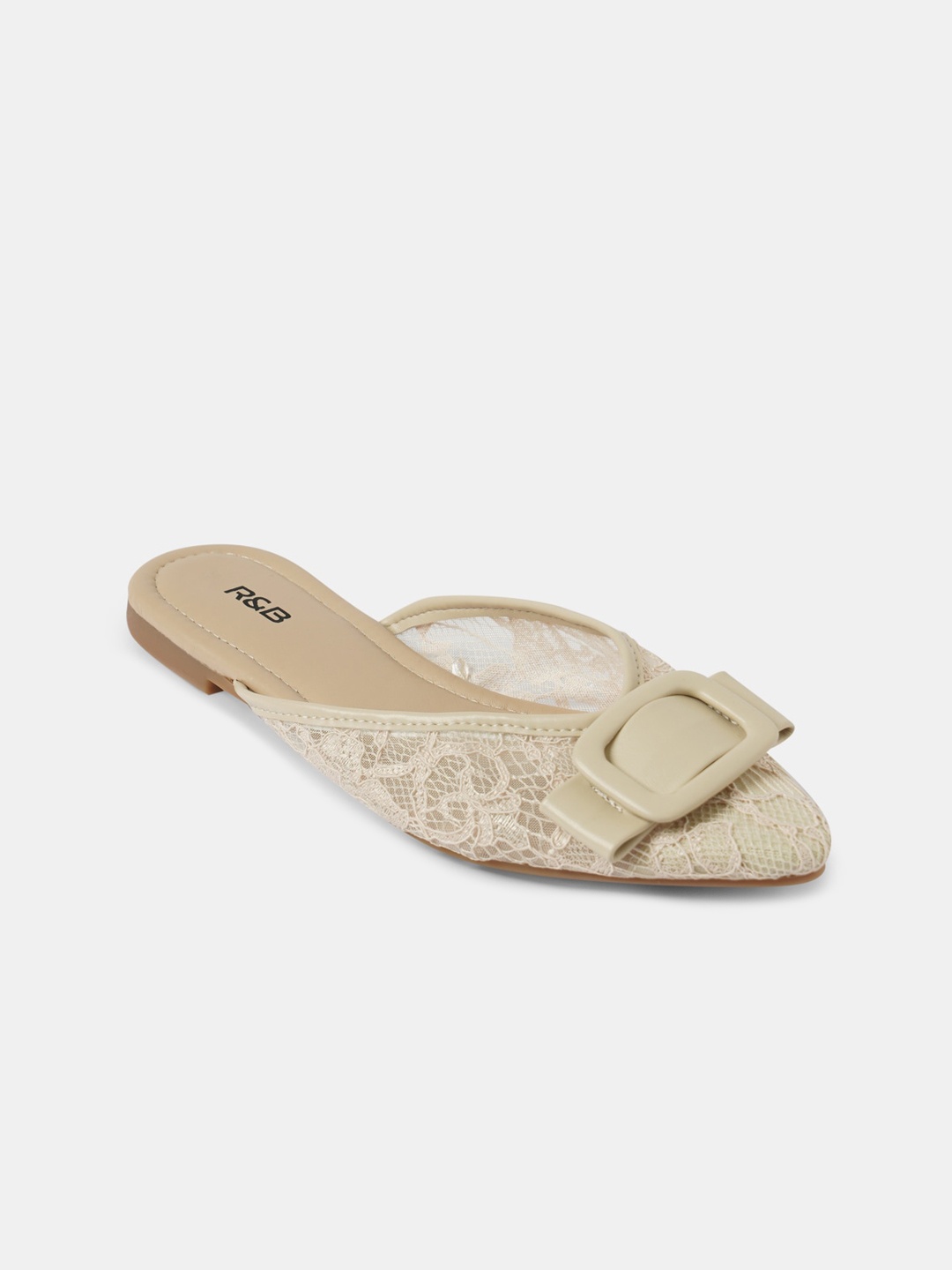 

R&B Women Mules Flats, Beige