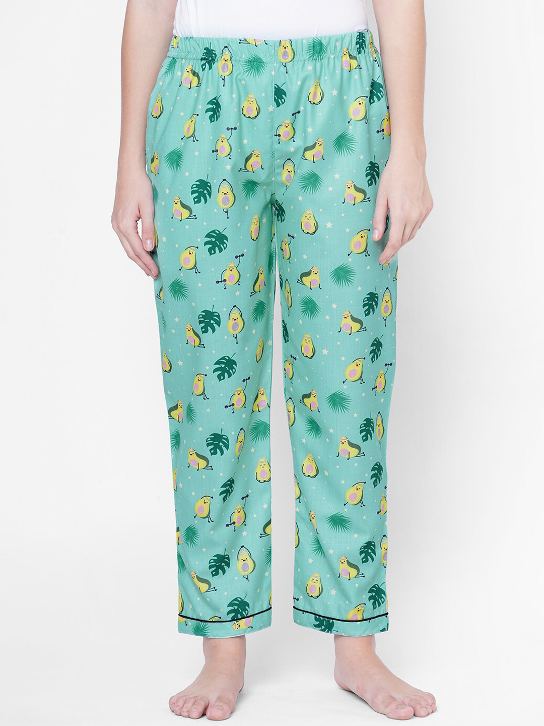 

FashionRack Women Printed Cotton Lounge Pants, Green