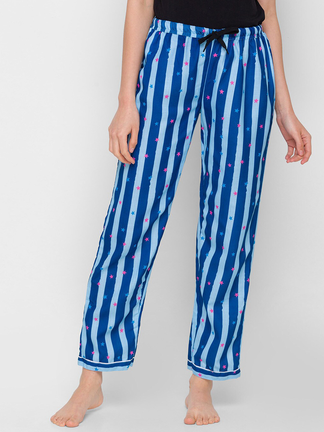 

FashionRack Women Striped Cotton Lounge Pants, Blue