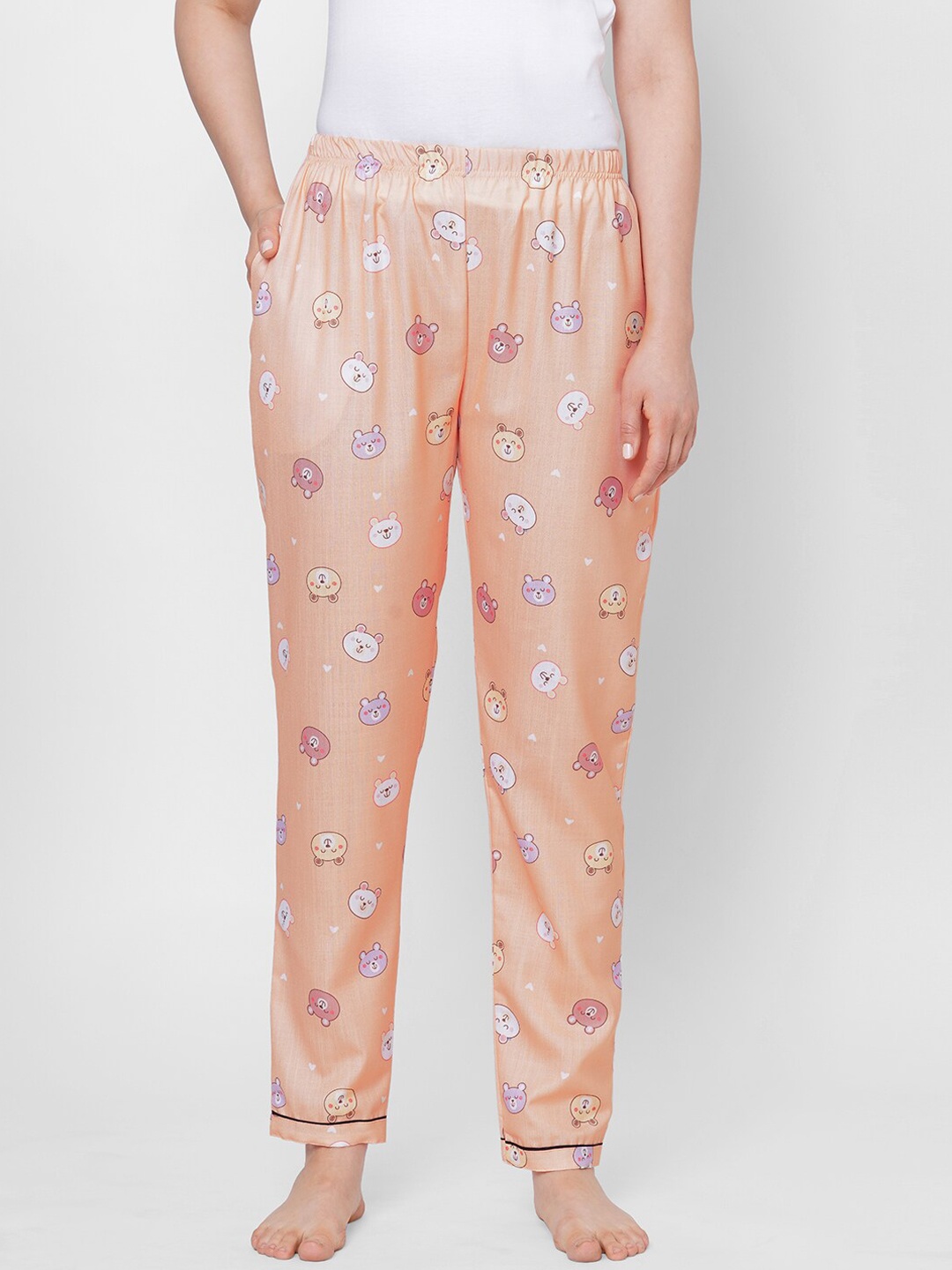 

FashionRack Women Printed Cotton Lounge Pant, Orange