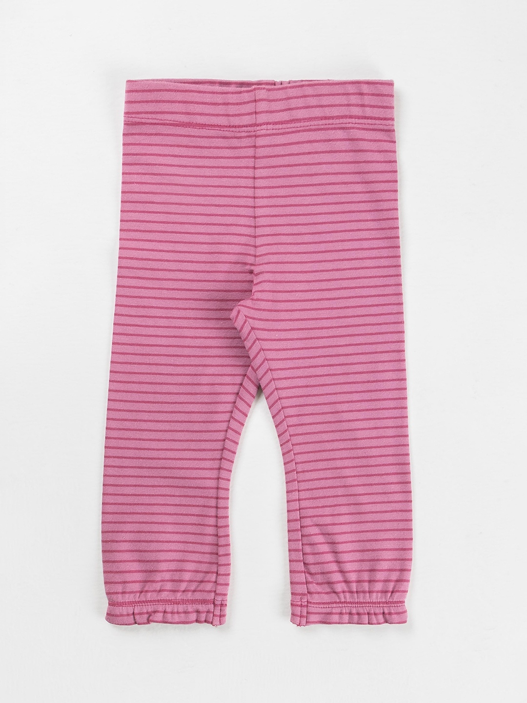 

JusCubs Girls Striped Pure Cotton Leggings, Pink