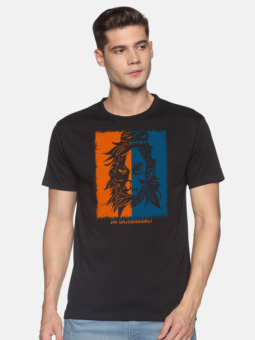 

BLACK RADIO Men Printed Slim Fit Cotton T-shirt