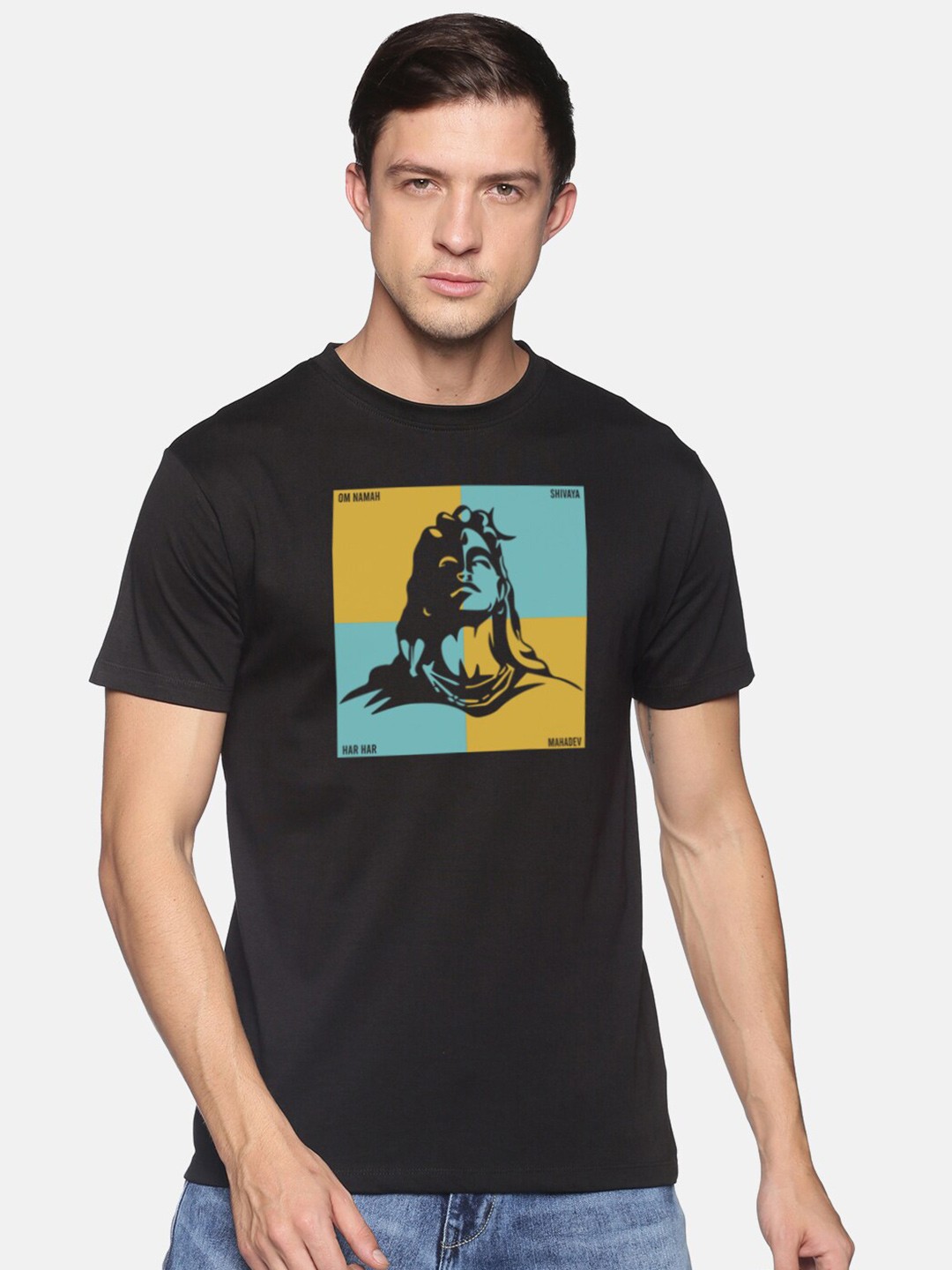 

BLACK RADIO Men Printed Slim Fit Cotton T-shirt