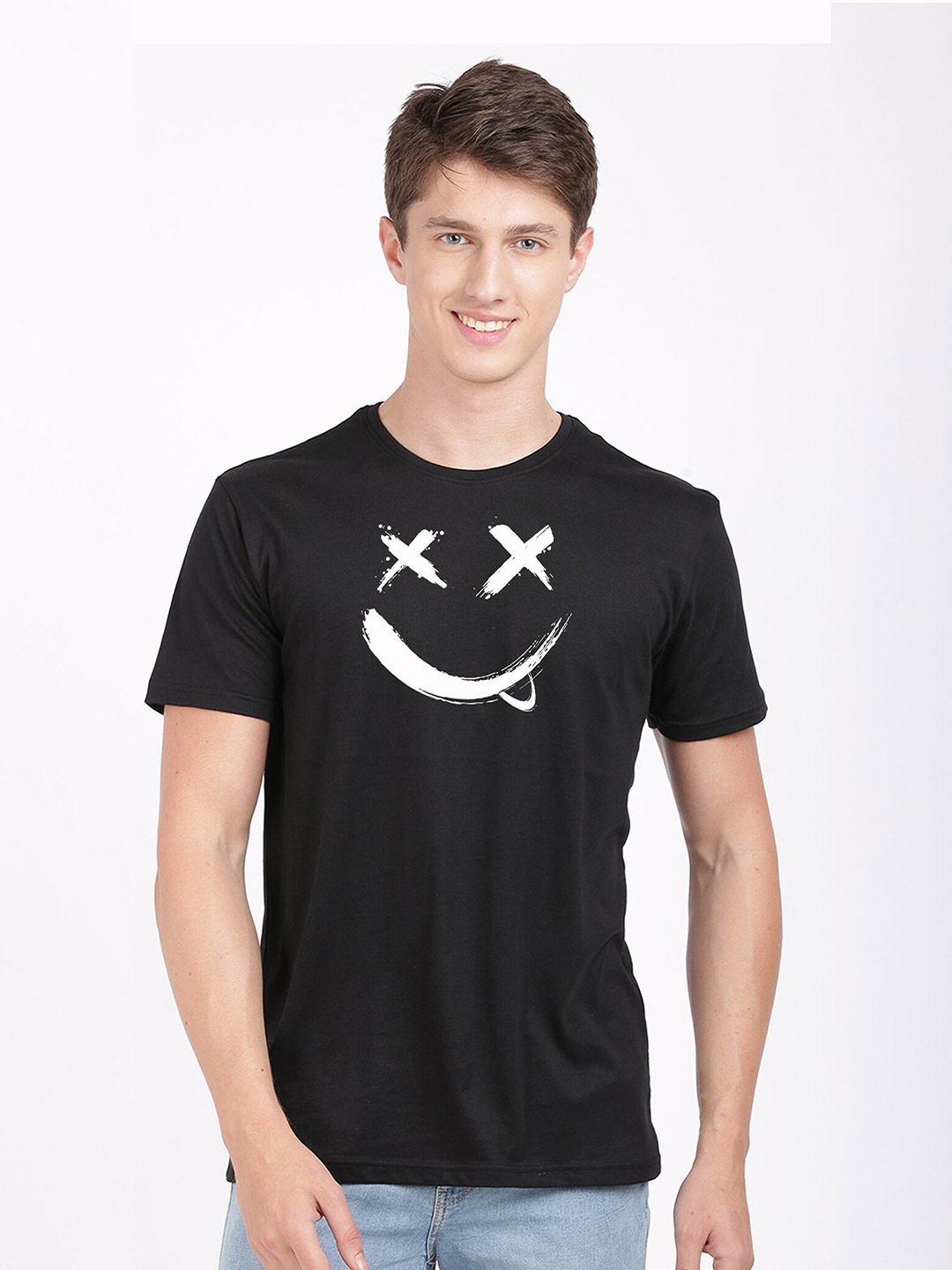 

BLACK RADIO Men Printed Round Neck Cotton T shirt