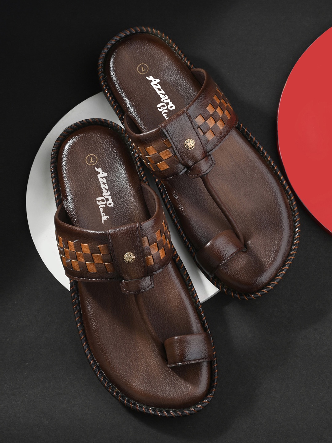 

Azzaro Black Men Ethnic Comfort Sandals, Brown