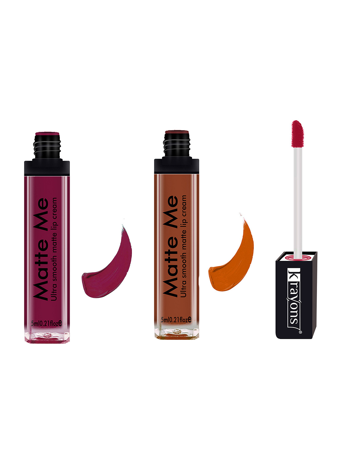 

krayons Matte Me Set Of 2 Ultra Smooth Matte Lip Cream Lipstick 5ml Each - Wow Pink115 & Majestic Maroon116, Pink