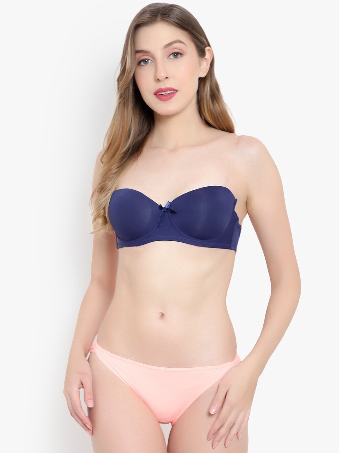 

BRACHY Self design Lingerie Set, Navy blue