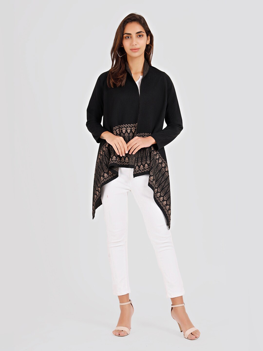 

KEIKO Women Long Sleeve Open Front Acrylic Shrug, Black