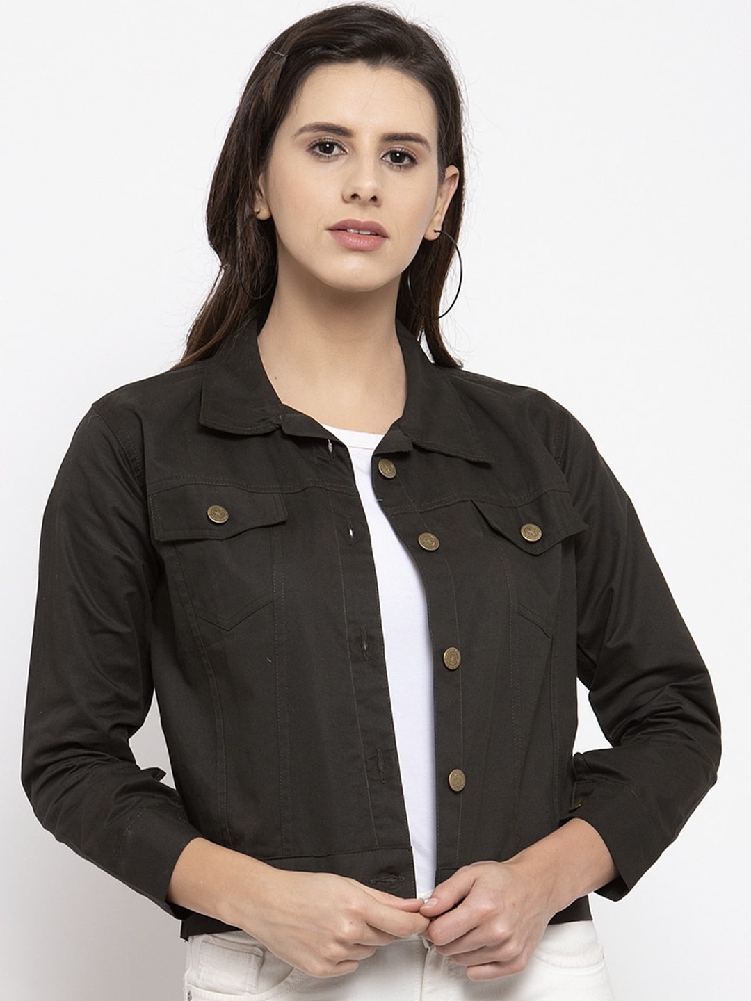

VOXATI Women Crop Tailored Jacket, Black