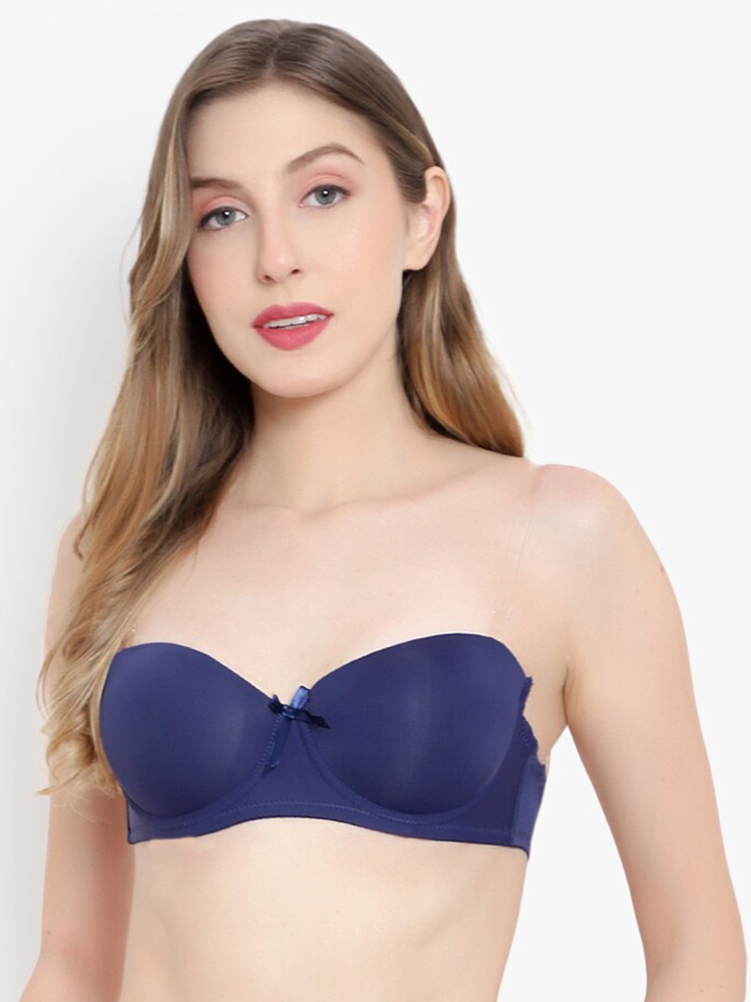 

BRACHY Underwired Lightly Padded Balconette Backless Bra, Blue