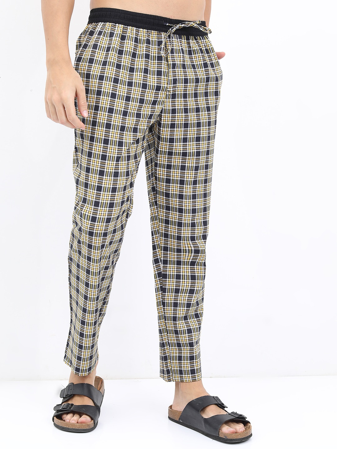 

HIGHLANDER Men Checked Lounge Pants, Navy blue