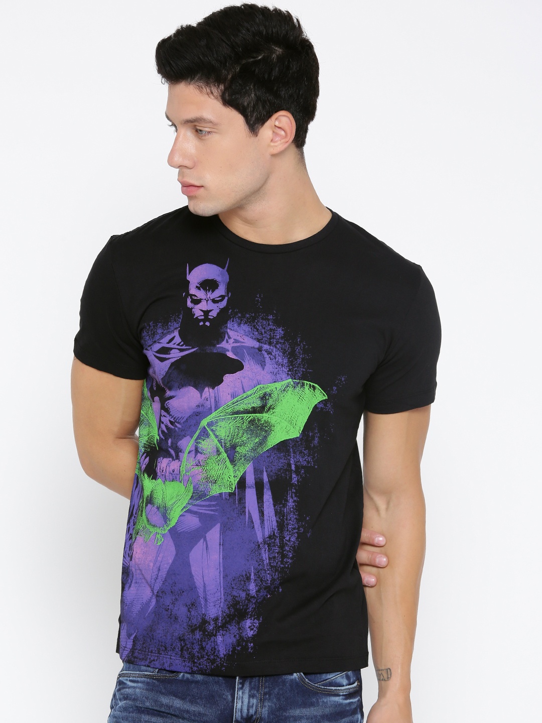 

Free Authority Batman Printed Round Neck Pure Cotton T-shirt, Black