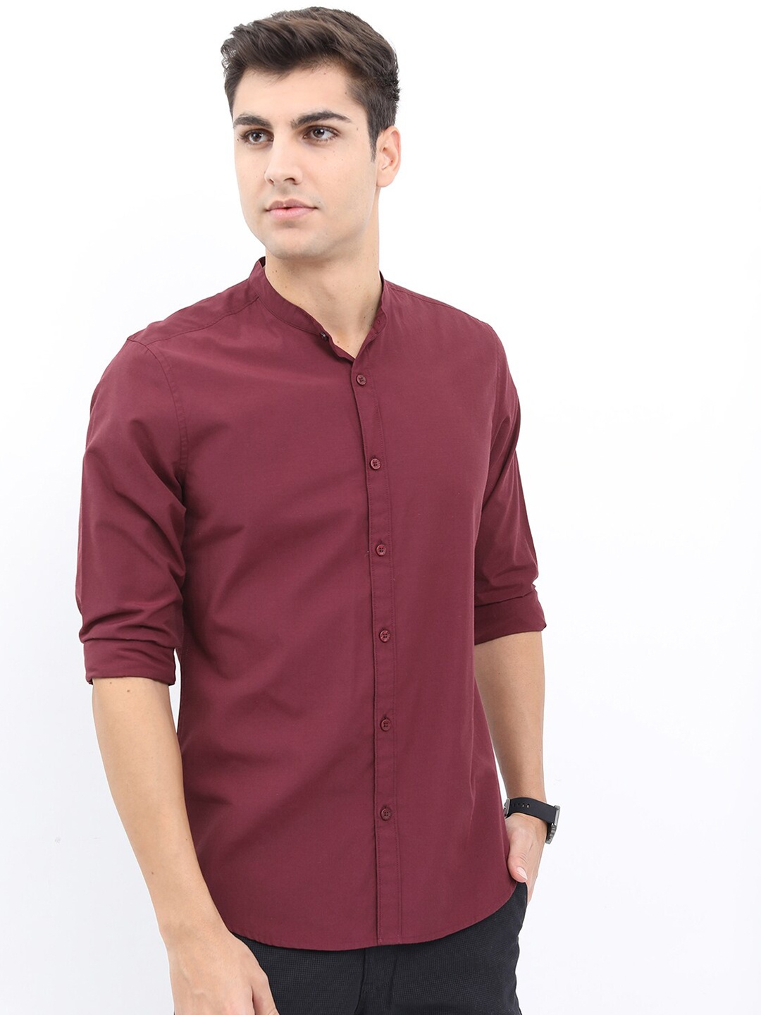 

KETCH Men Slim Fit Casual Shirt, Maroon