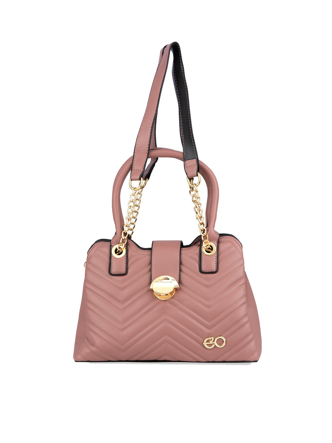 

E2O Pink PU Structured Handheld Bag with Quilted