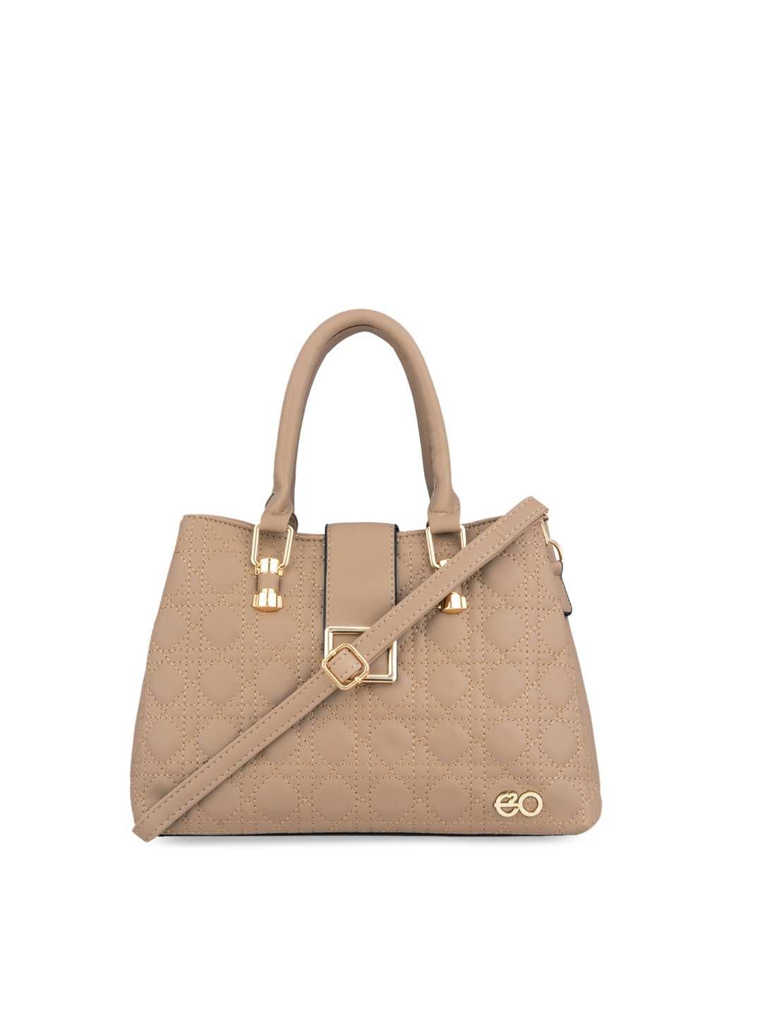 

E2O Textured PU Structured Handheld Bag, Beige