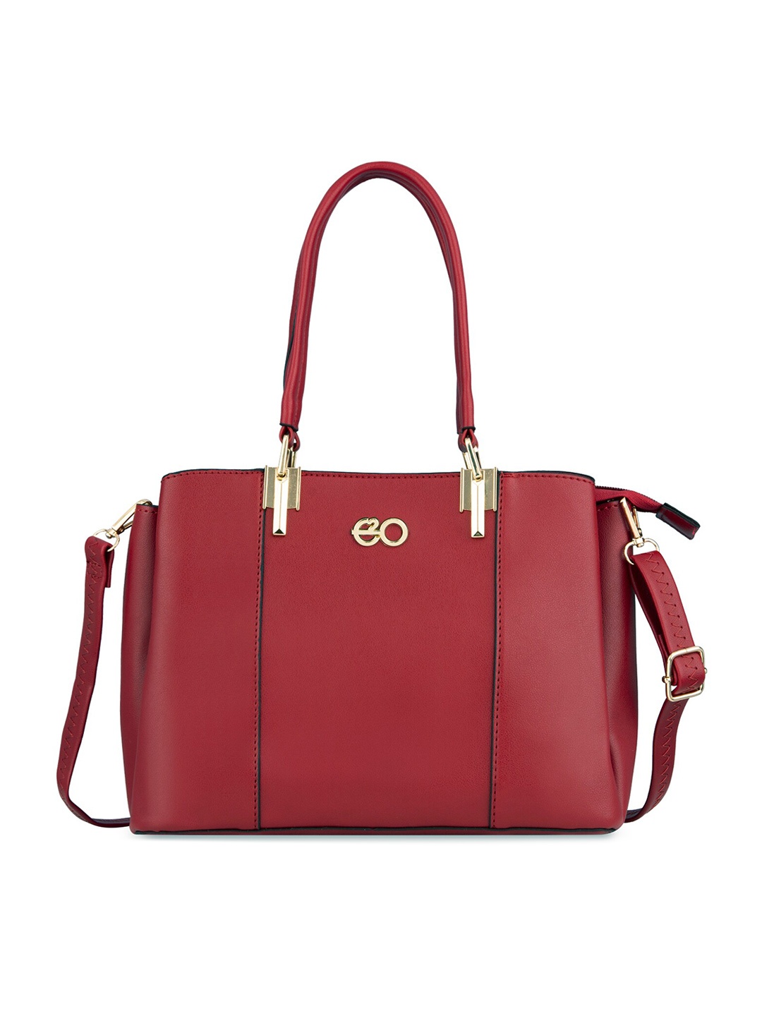 

E2O PU Structured Shoulder Bag, Maroon