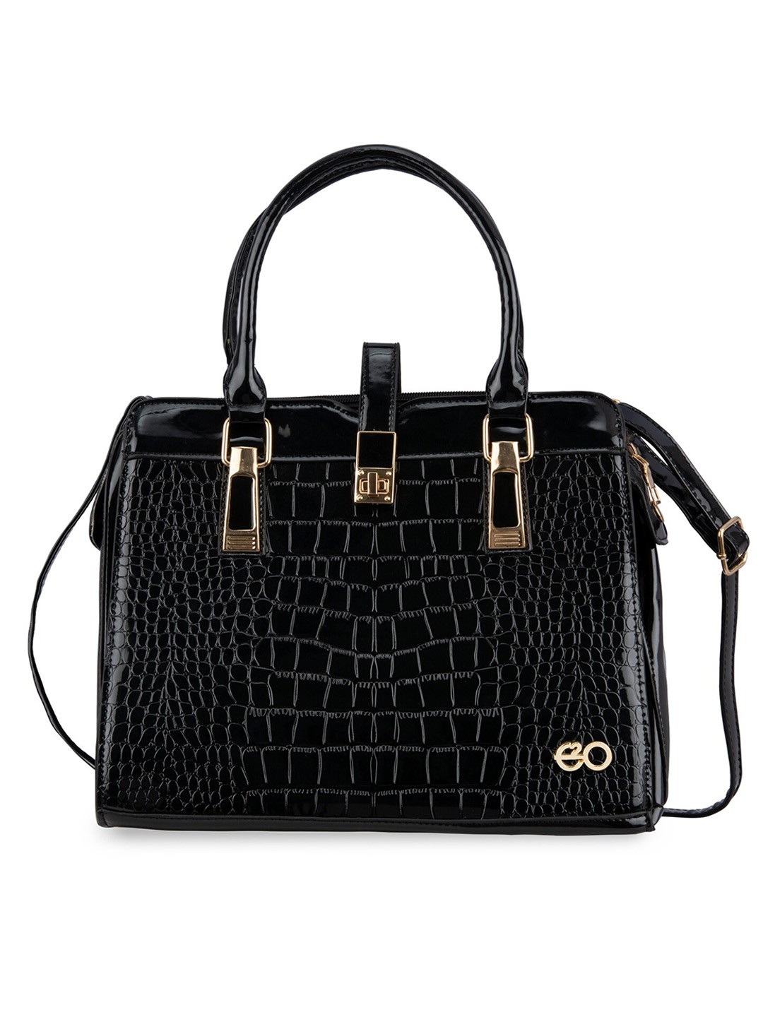 

E2O Textured PU Structured Handheld Bag, Black