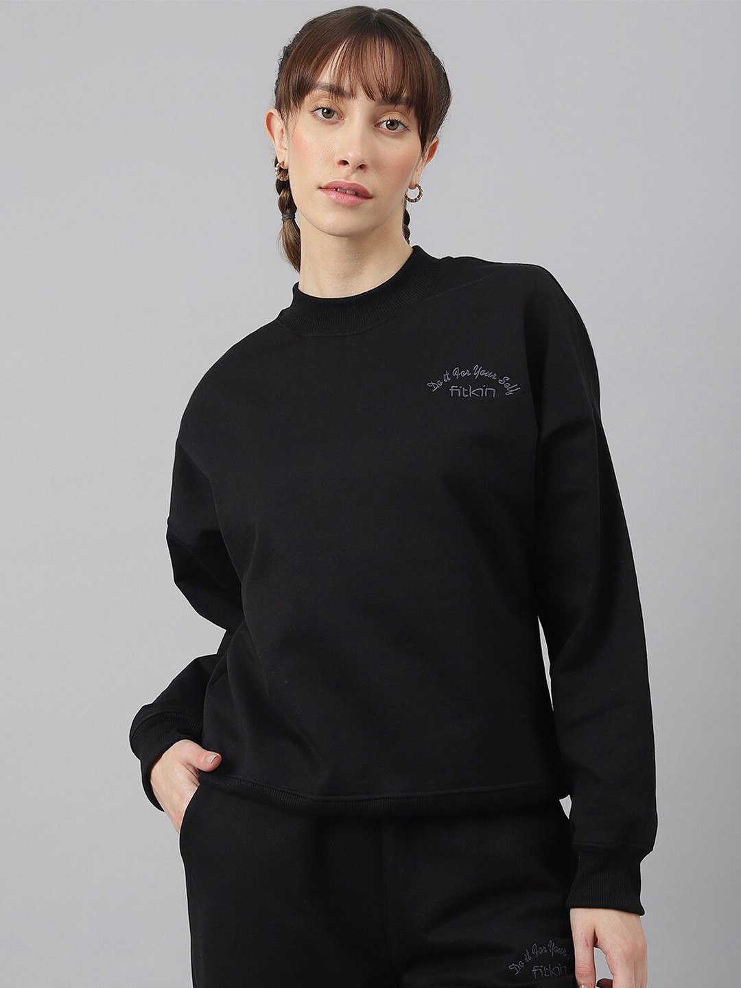 

Fitkin Crew Neck Regular Fit Sweatshirt, Black