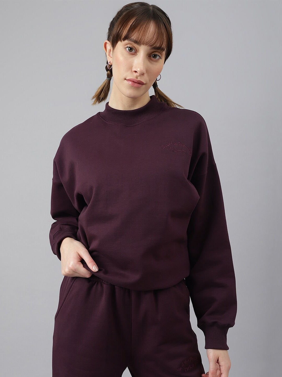 

Fitkin High Neck Pullover Sweatshirt, Burgundy