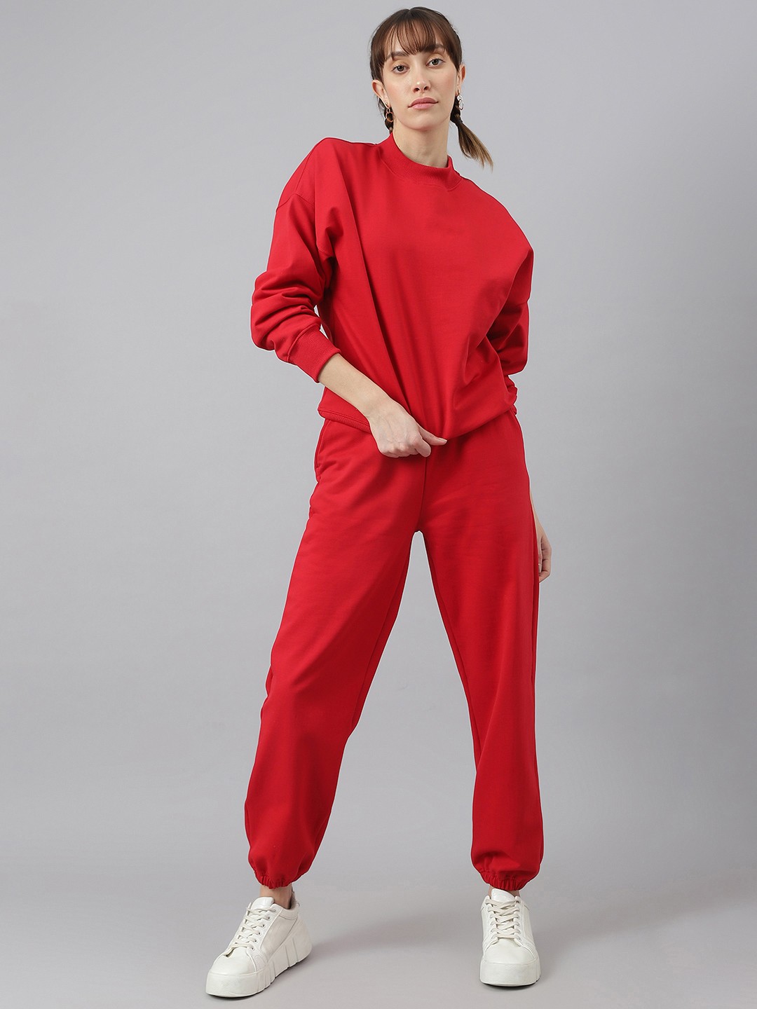

Fitkin Women Relaxed Fit Fleece Joggers, Red