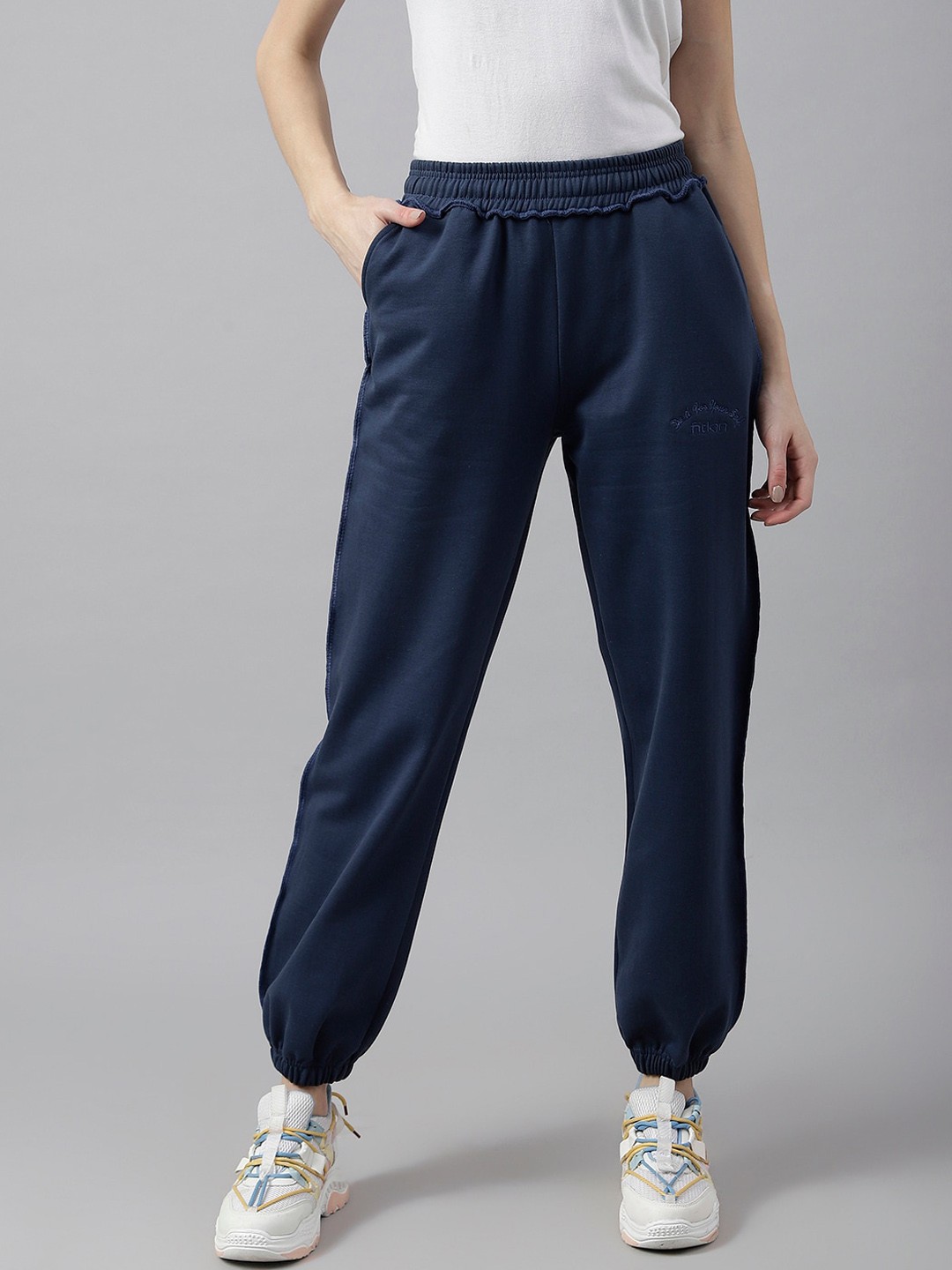 

Fitkin Women Oversized Fleece Joggers, Blue