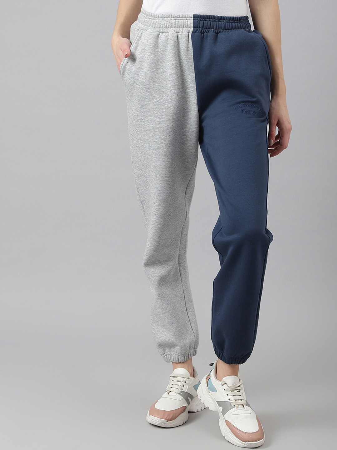 

Fitkin Women Colourblocked Relaxed Fit Joggers, Blue