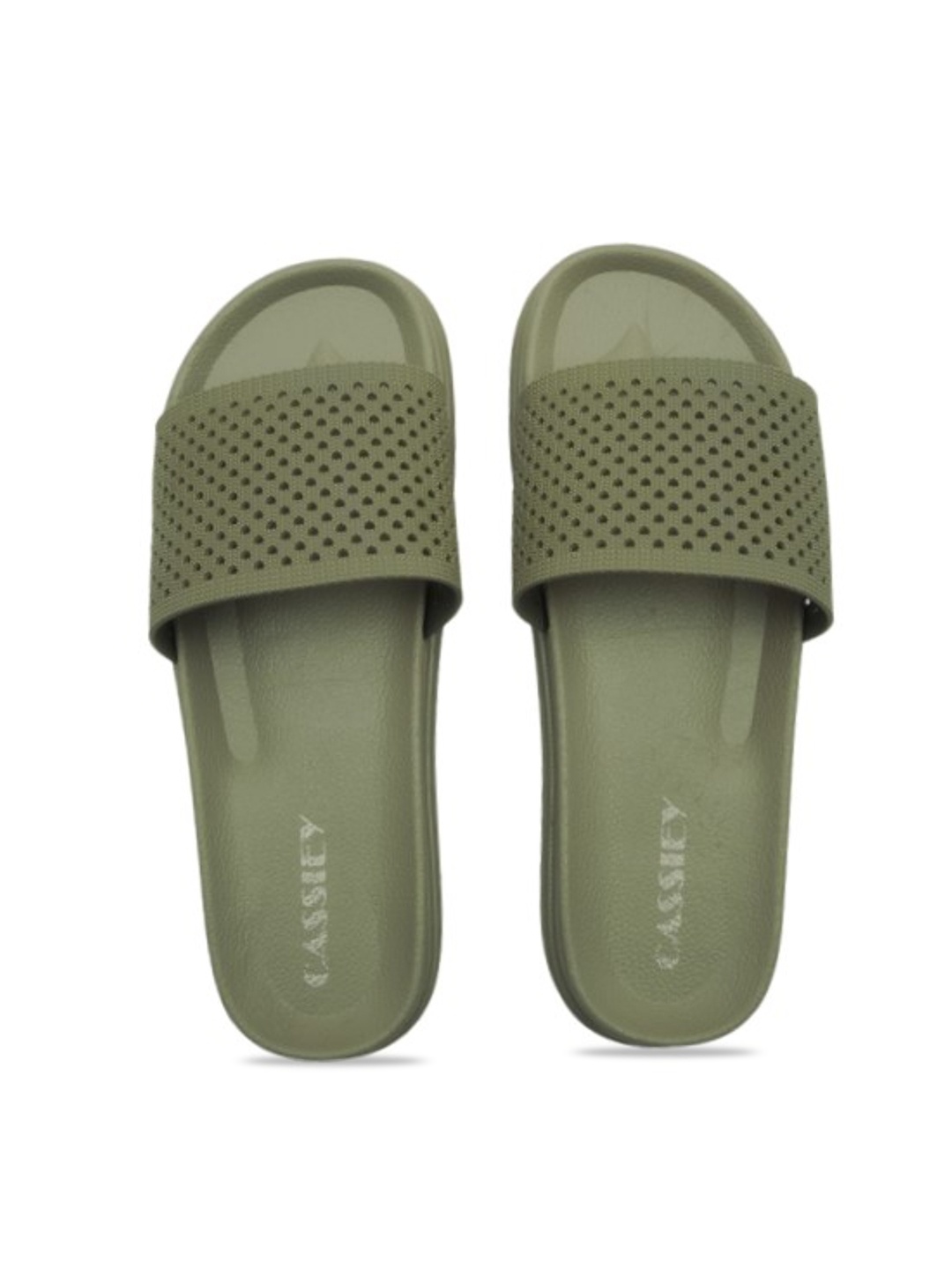 

CASSIEY Women Rubber Sliders, Green