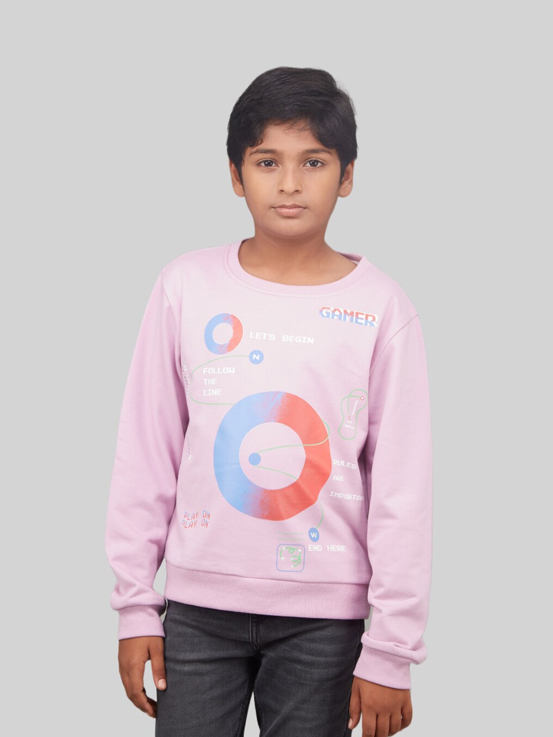 

Zalio Boys Printed Fleece Sweatshirt, Lavender