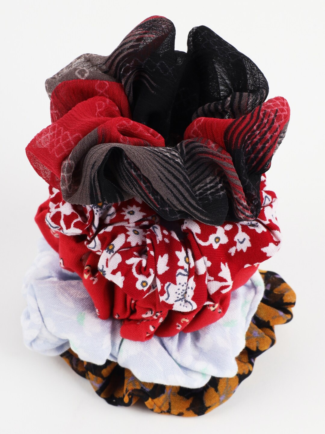 

Trend Arrest Women Set of 5 Ponytail Holders, Red