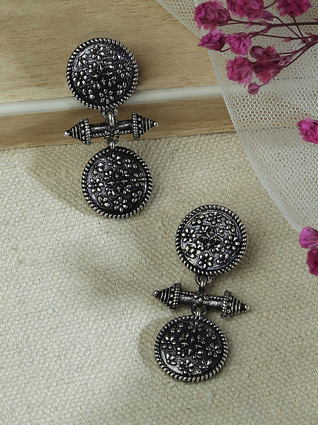 

Fida Silver Plated Contemporary Drop Earrings