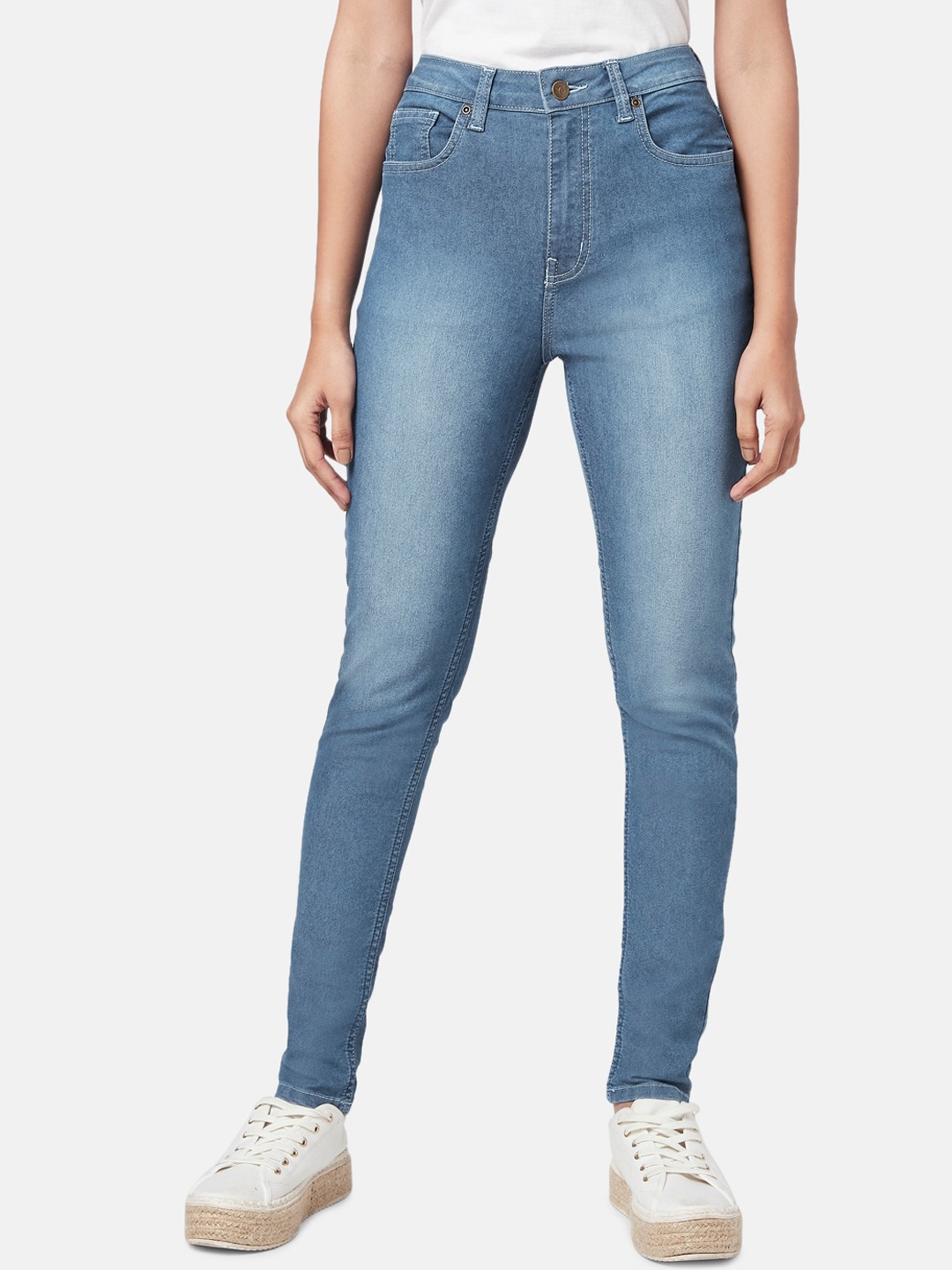 

YU by Pantaloons Women Slim Fit High-Rise Light Fade Jeans, Blue
