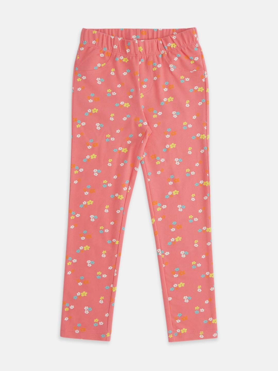 

Pantaloons Junior Girls Printed Cotton Leggings, Coral