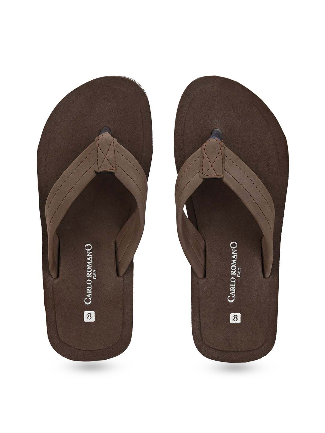 

CARLO ROMANO Men Thong Flip-Flops, Brown