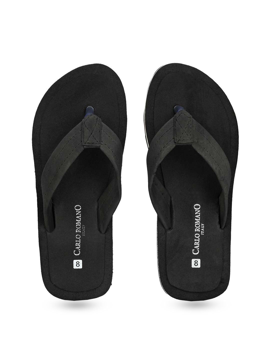 

CARLO ROMANO Men Thong Flip-Flops, Black