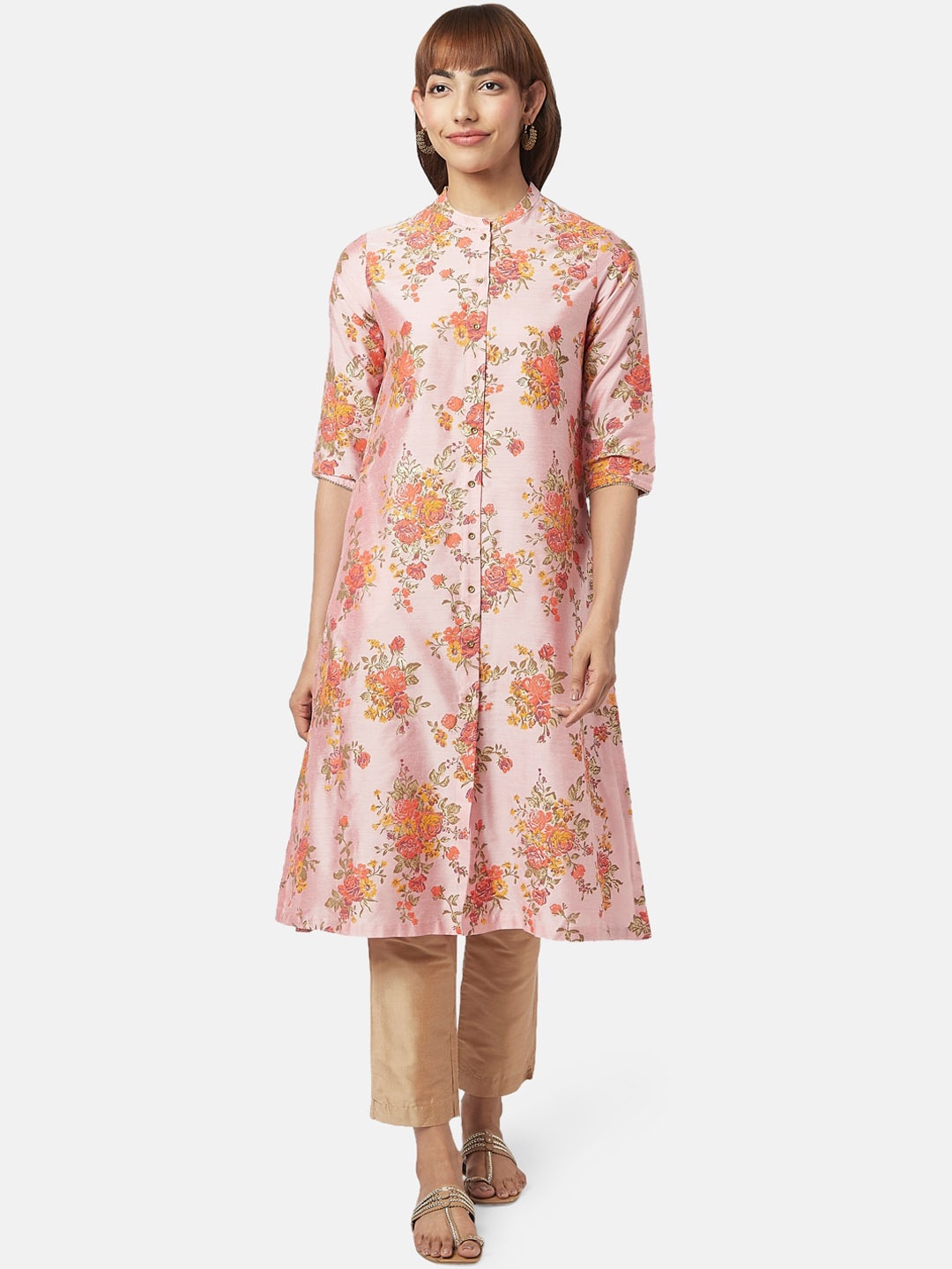 

RANGMANCH BY PANTALOONS Floral Printed Kurta, Pink