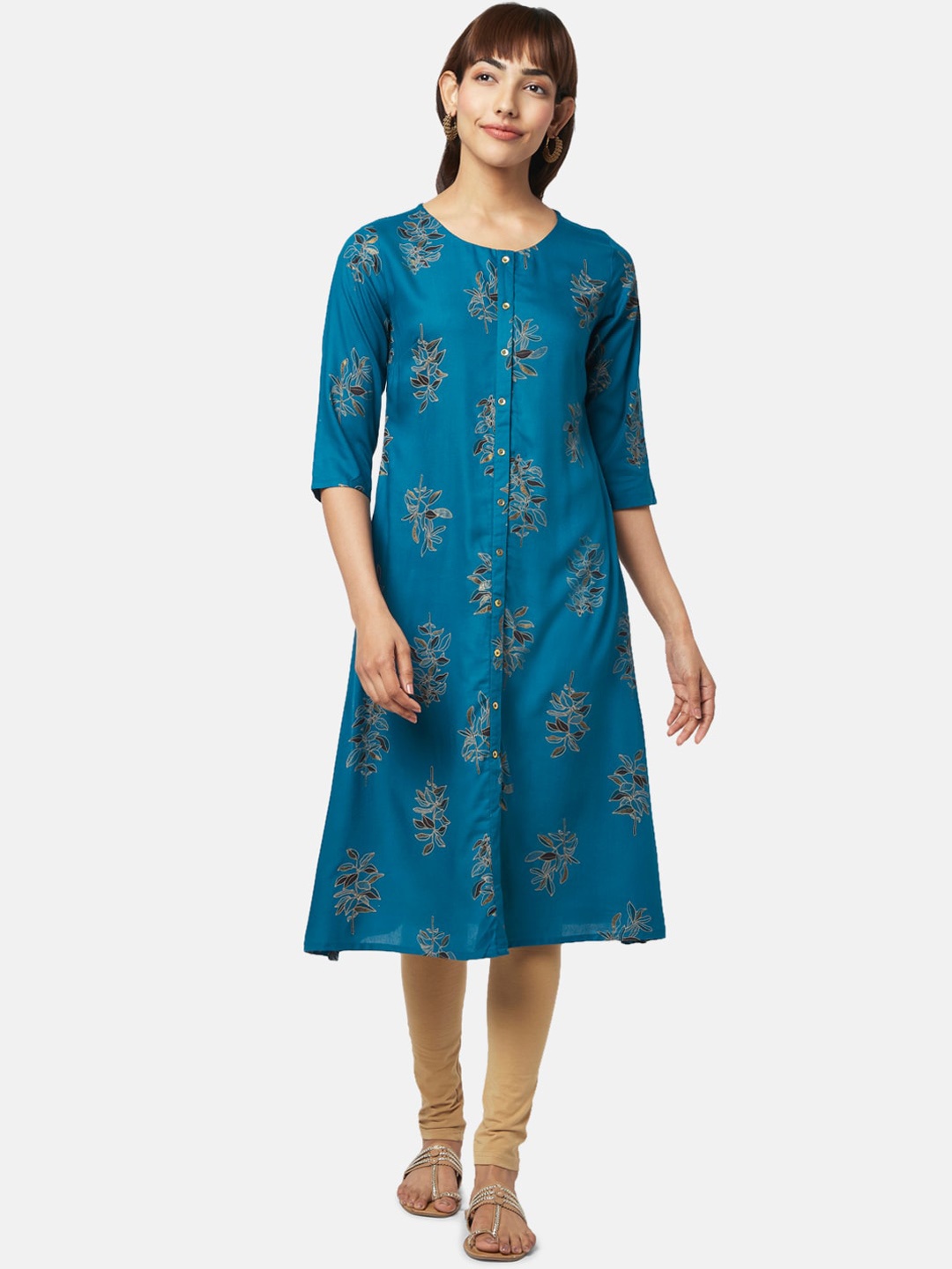 

RANGMANCH BY PANTALOONS Women Ethnic Motifs Printed Kurta, Blue