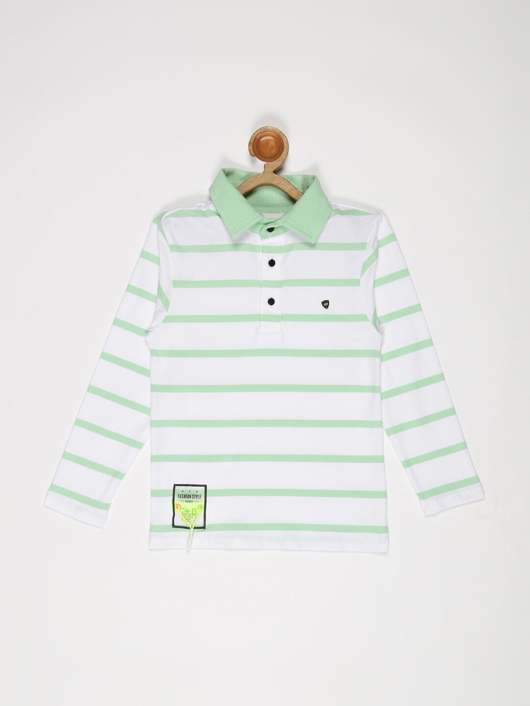 

V2 Value & Variety Boys Striped Polo Collar T-shirt, Green