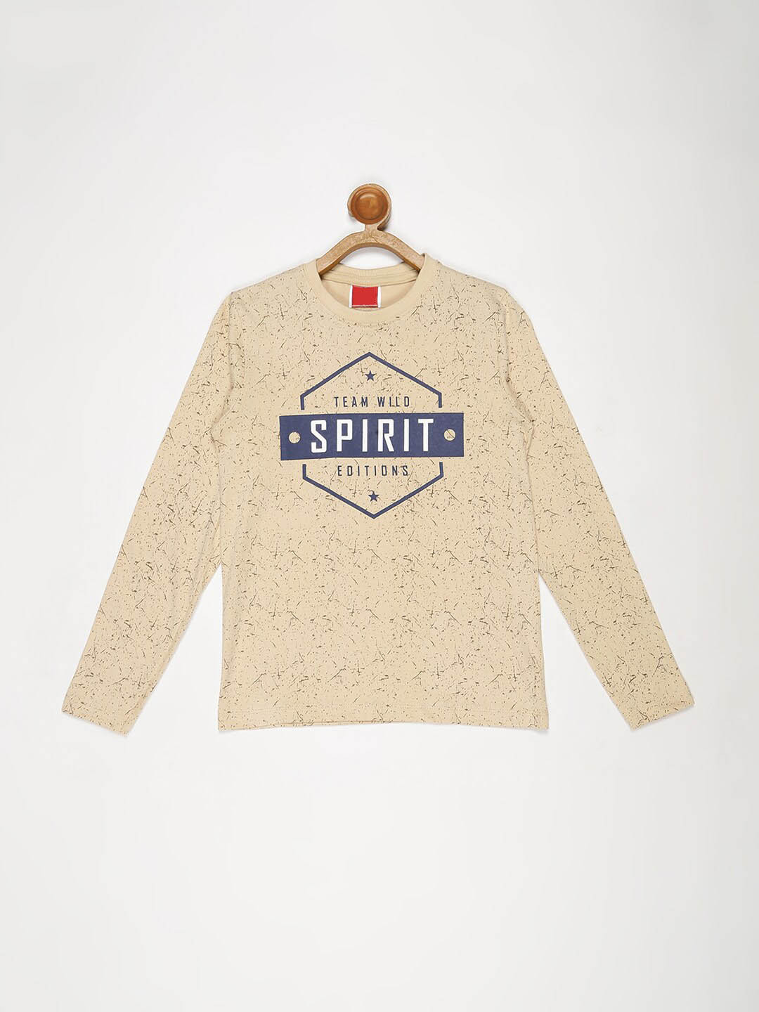 

V2 Value & Variety Boys Typography Printed T-shirt, Beige