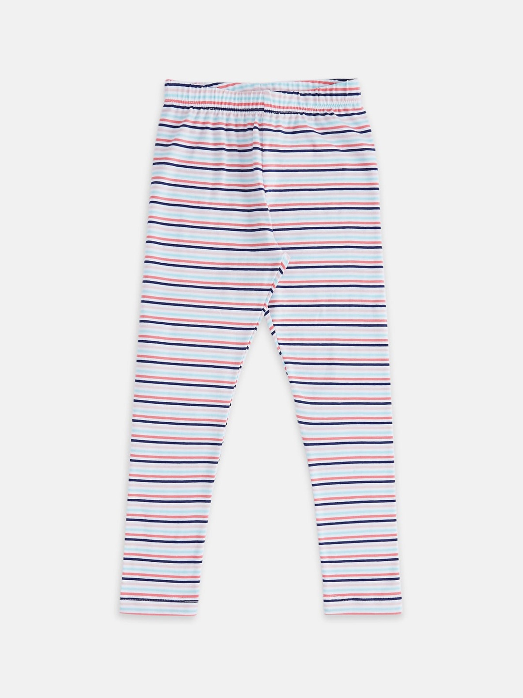 

Pantaloons Junior Girls Striped Cotton Churidar-Length Leggings, Blue