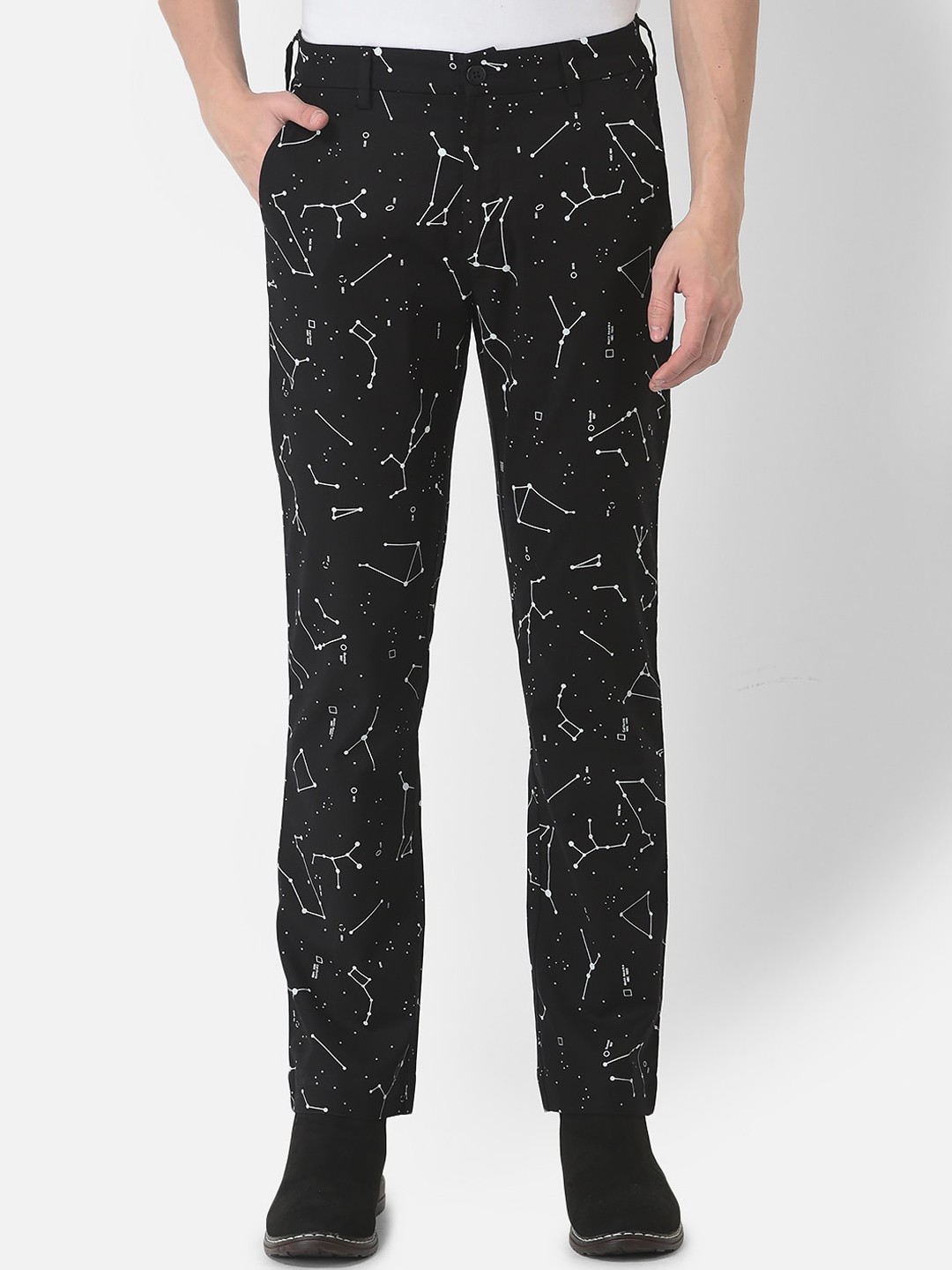 

Crimsoune Club Printed Relaxed Trousers, Black