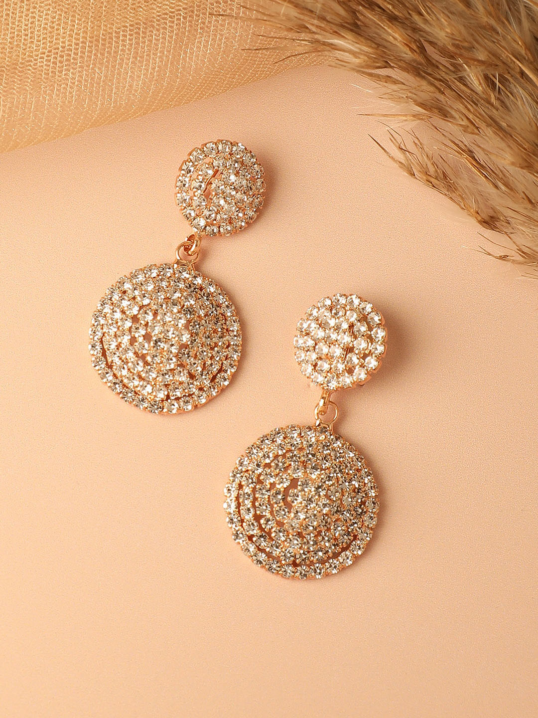 

SOHI Gold-Plated Contemporary Drop Earrings, White