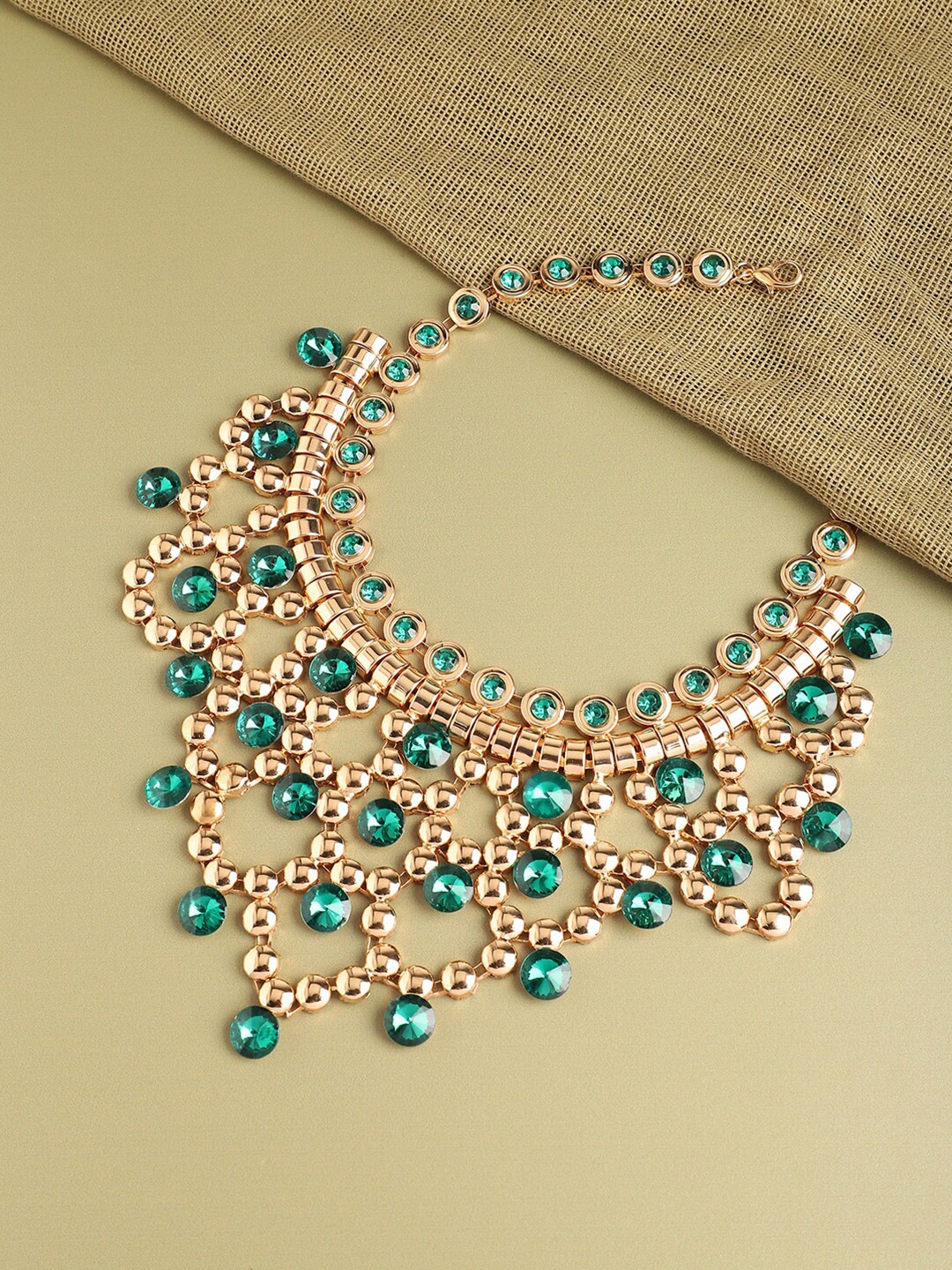 

SOHI Gold-Plated Necklace, Green